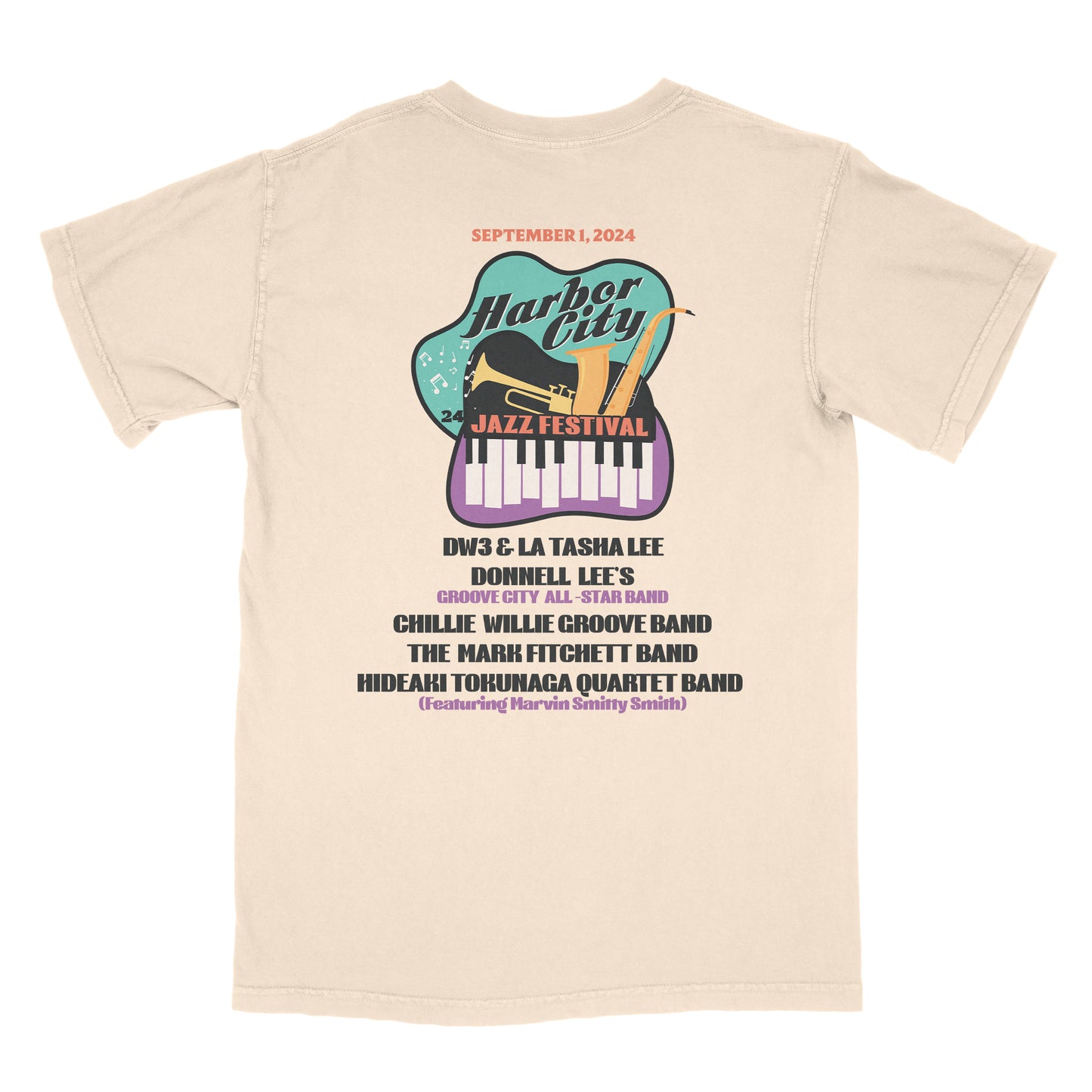 Harbor City Jazz Fest Natural T-Shirt